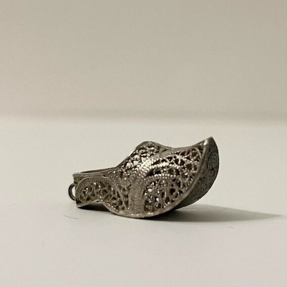 Vintage Shoe Clog Charm Filigree Pendant - Picture 5 of 14